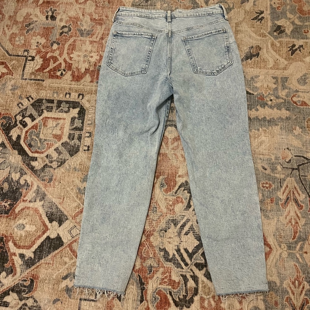 Old Navy OG Straight Raw Hem High Waist Jeans - Picture 3 of 9